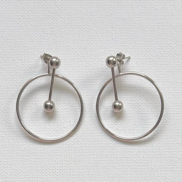 Jewelry - Modern Convertible Silver-Tone Drop Earrings – 2”